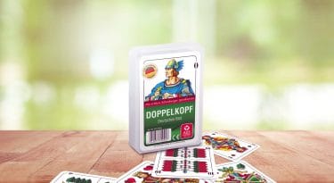 Doppelkopf-Spiel mit offenen Doppelkopf-Karten.