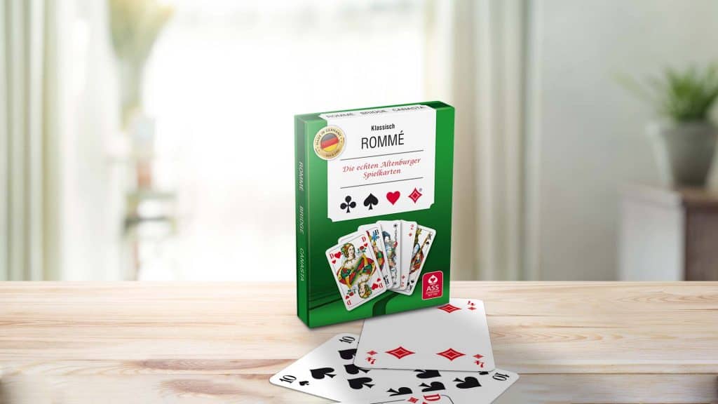 Rommé-Deck mit offenen Rommékarten