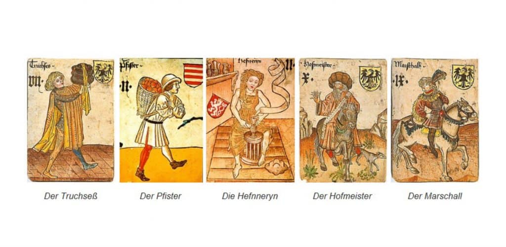 Antike historische Spielkarten