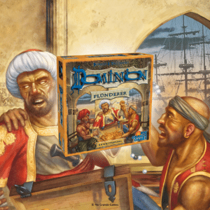 Dominion Plünderer: Eine Gruppe von Piraten in historischen Kostümen hält einen Schatz in ihren Händen, während sie auf einem Piratenschiff stehen. Das Bild zeigt die Dominion Plünderer, die berüchtigte Piratencrew aus der Welt von Dominion.