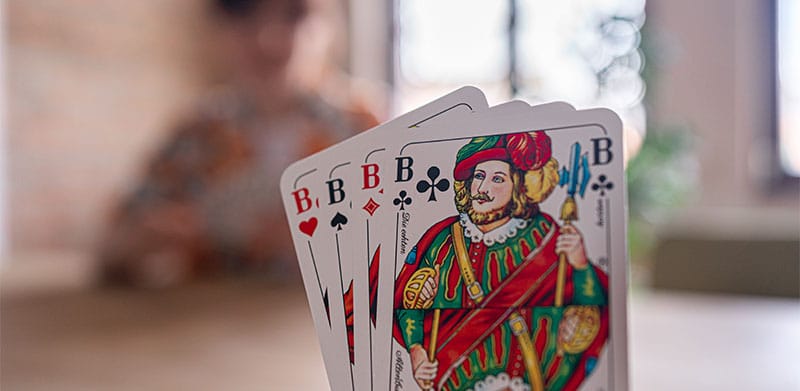 Bei Kartenspiel Grand Skat sind Buben Trumpf. Bube Dame König – ASS-Altenburger.