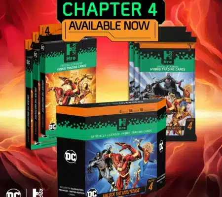 Hro Produkte Chapter 4 aufgereiht vor einem rot, orangenen The Flash Hintergrund mit dem Schriftzug "Jetzt Verfügbar"