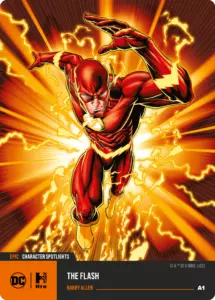 Hro Sammelkarte mit The Flash als Charakter im Fokus