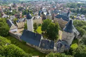 Residenzschloss Altenburg von oben. Altenburg Skat, ASS Altenburger